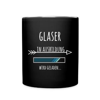 Glaser Ausbildung Beruf Geschenk - Tasse einfarbig - Schwarz - Vorne