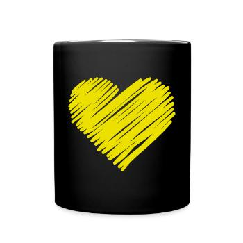 Croquis de cœur néon - Mug uni - noir - Devant