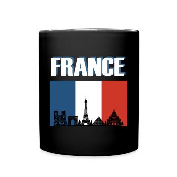 Drapeau de la France Paris Skyline - Mug uni - noir - Devant
