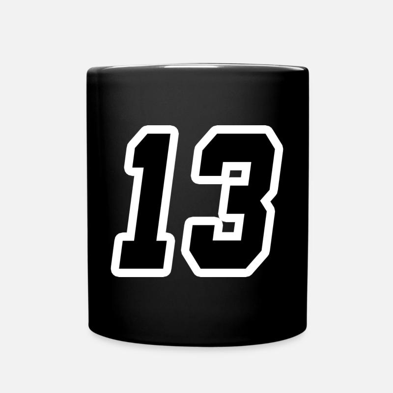 NUMMER DREIZEHN 13 - Tasse einfarbig - Schwarz