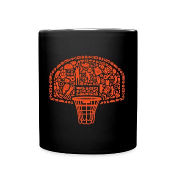 Basketballspieler Basketballer Basketball Kinder - Tasse einfarbig - Schwarz - Vorne