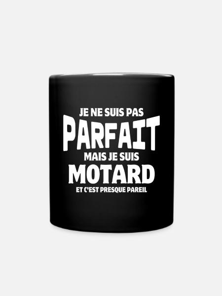 motard, fan de moto, je suis motard - Mug uni - noir