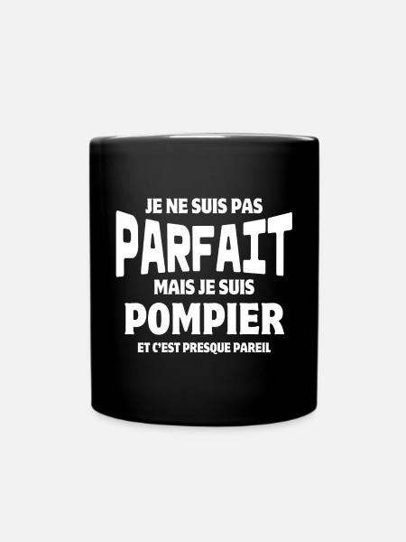 pompier, je suis pompier, super pompier - Mug uni - noir