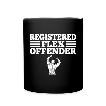 Funny Registered Flex Offender Bodybuilding - Full Colour Mug - black - Front