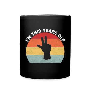Je suis cette année Vintage 3e anniversaire enfants - Mug uni - noir - Devant