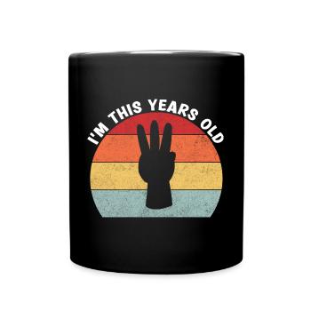 Je suis cette année Vintage 3e anniversaire enfants - Mug uni - noir - Devant
