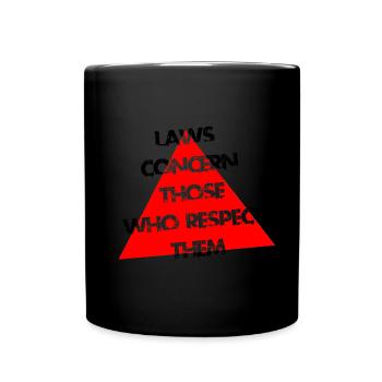 Red Triangle Distress Typography - Full Colour Mug - black - Front