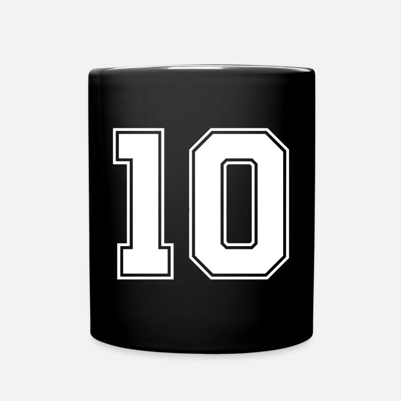 Nummer zehn 10 - Tasse einfarbig - Schwarz