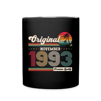 30th Birthday Vintage November Vintage 1993 - Full Colour Mug - black - Front