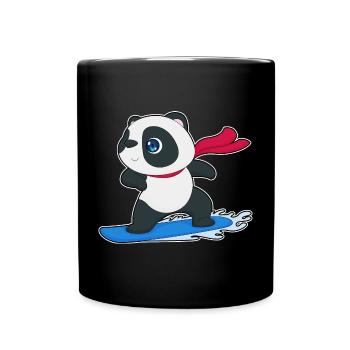 Panda Snowboarder Snowboard - Mug uni - noir - Devant