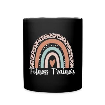 Fitness Trainer Rainbow Leopard Funny Fitness - Full Colour Mug - black - Front
