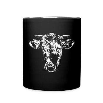 Kuh - Tasse einfarbig - Schwarz - Vorne