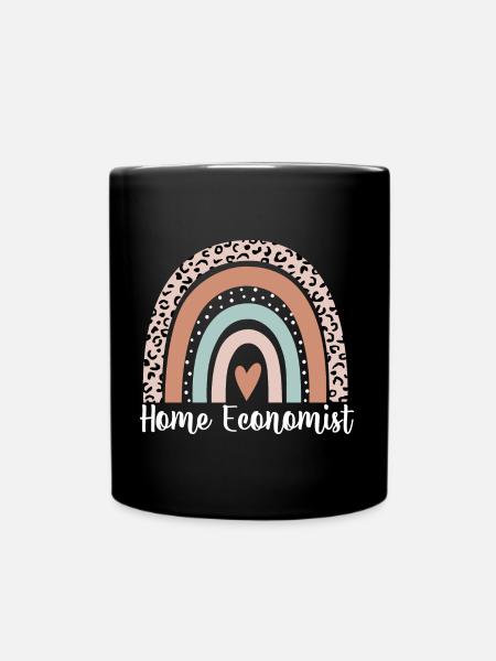 Accueil Économiste Arc-en-ciel Léopard Drôle Accueil - Mug uni - noir