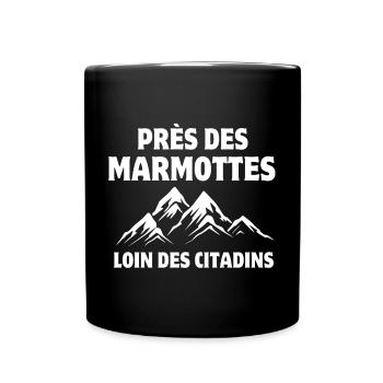 ski, montagne, vacances d'hiver - Mug uni - noir - Devant