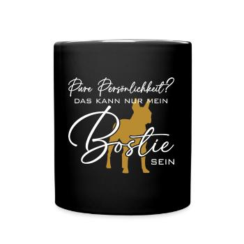 Bostie Boston Terrier pure Persönlichkeit - Tasse einfarbig - Schwarz - Vorne