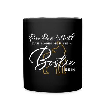Bostie Boston Terrier pure Persönlichkeit - Tasse einfarbig - Schwarz - Vorne