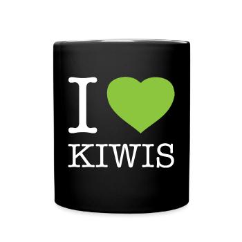 I LOVE KIWIS - Tasse einfarbig - Schwarz - Vorne