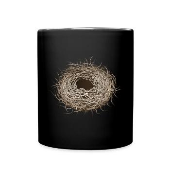 Nid d’oiseau vide ou panier de Pâques pour le printemps - Mug uni - noir - Devant