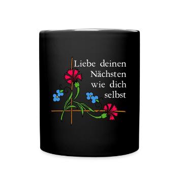 Nächstenliebe 2 - Tasse einfarbig - Schwarz - Vorne