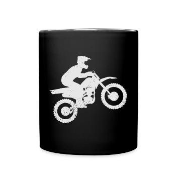 Motocross Dirt Bike Rider Motorcycle - Full Colour Mug - black - Front