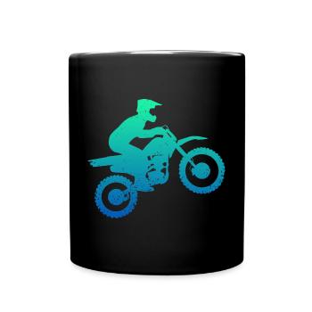Motocross Dirt Bike Rider Motorcycle - Full Colour Mug - black - Front