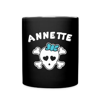 Piratin Annette Design für Mädchen und Frauen - Tasse einfarbig - Schwarz - Vorne