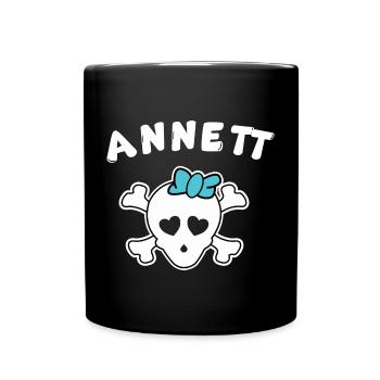 Piratin Annett Design für Mädchen und Frauen - Tasse einfarbig - Schwarz - Vorne