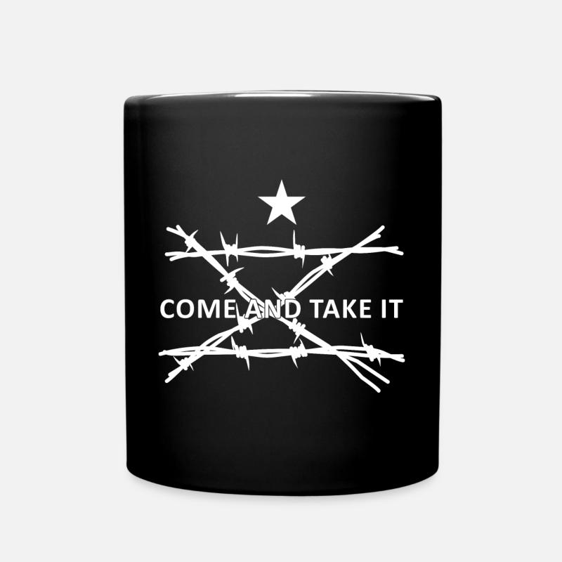Texas Border Razorwire Come And Take It Molon Labe - Tasse einfarbig - Schwarz