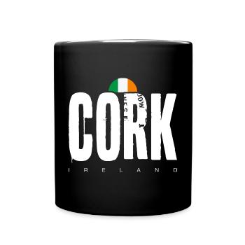 Emblème du drapeau de l’Irlande en liège - Mug uni - noir - Devant
