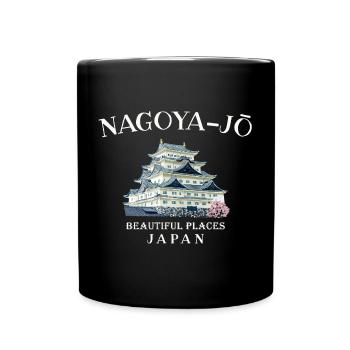 Château de Nagoya, beaux endroits au Japon Dessin - Mug uni - noir - Devant