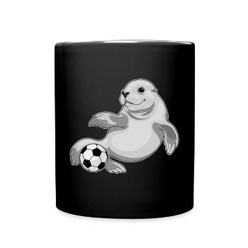 Seal Joueur De Football Football - Mug uni - noir - Devant
