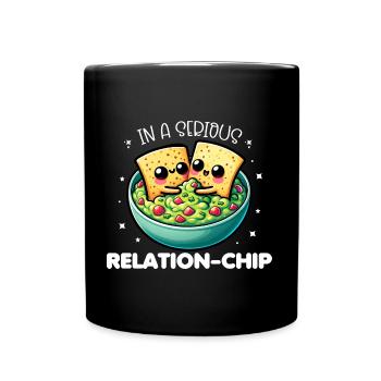 Dans Une Relation Sérieuse-Chip Jeux De Mots Drôles La Saint-Valentin - Mug uni - noir - Devant
