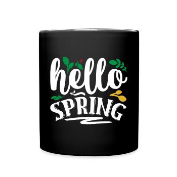Bonjour le printemps - Mug uni - noir - Devant