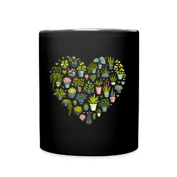 Cœur de plante - Mug uni - noir - Devant