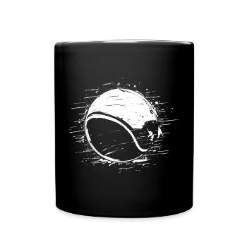 Tennisball Skizze - Tasse einfarbig - Schwarz - Vorne