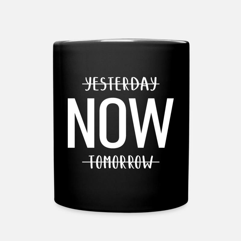 Hier Maintenant Demain Gestern Jetzt Morgen - Mug uni - noir