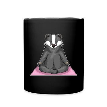 Dachs Yoga Fitness Meditation - Tasse einfarbig - Schwarz - Vorne