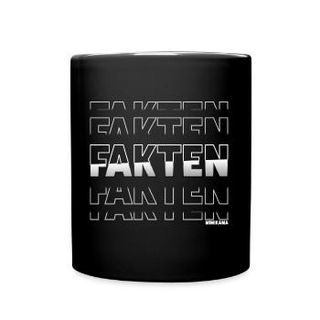 Die Essenz der Fakten - Tasse einfarbig - Schwarz - Vorne