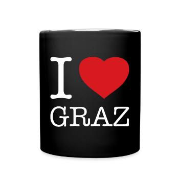I LOVE GRAZ Austria Österreich - Full Colour Mug - black - Front