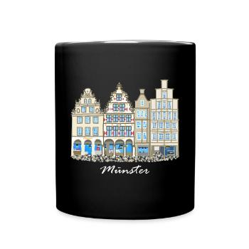 Münster Prinzipalmarkt, Häuserzeile, Deutschland - Tasse einfarbig - Schwarz - Vorne