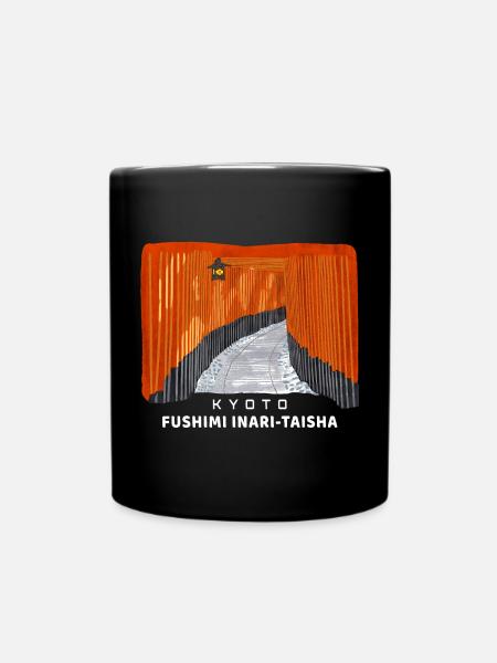Kyoto, Red Torii, Fushimi Inari Taisha, Japan - Full Colour Mug - black