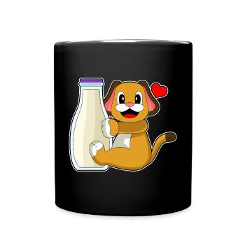 Hund Milch - Tasse einfarbig - Schwarz - Vorne