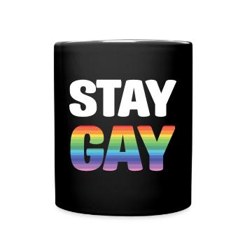 LGBTQ Pride Month - Stay Gay - Full Colour Mug - black - Front