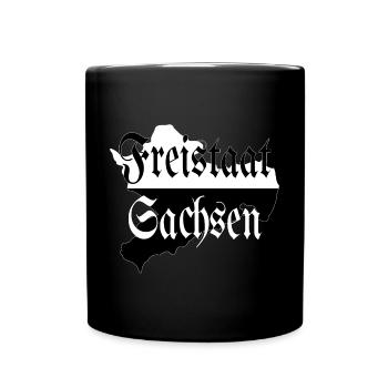 Freistaat Sachsen schwarz weiß - Tasse einfarbig - Schwarz - Vorne