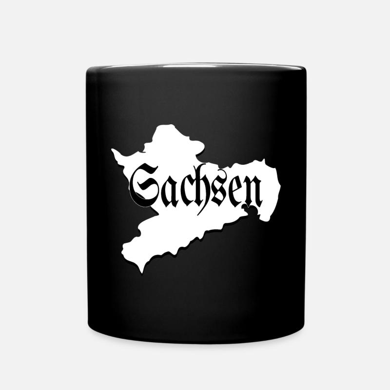 Sachsen schwarz weiß - Tasse einfarbig - Schwarz