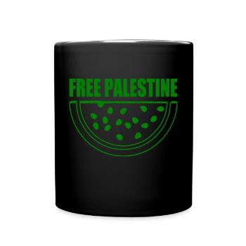 Free palestine melon pastèque - Mug uni - noir - Devant