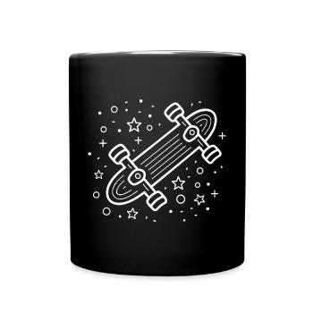 Bande dessinée de skateboard - Mug uni - noir - Devant
