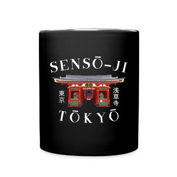 Tokyo, Asakusa, Temple Senso-ji, Japon Dessin - Mug uni - noir - Devant