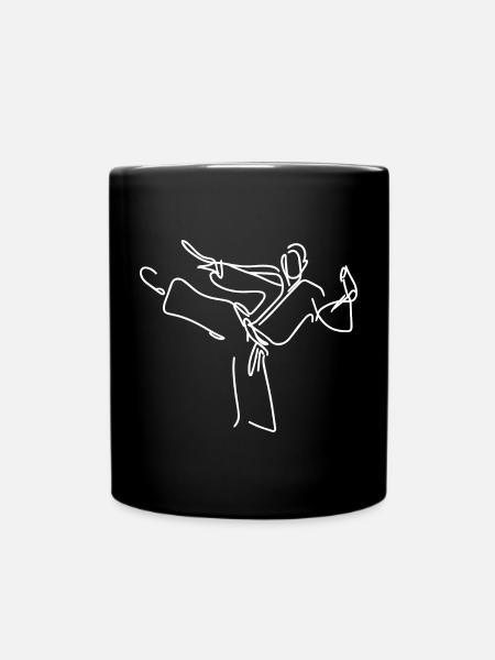 Karateka Drawing - Full Colour Mug - black
