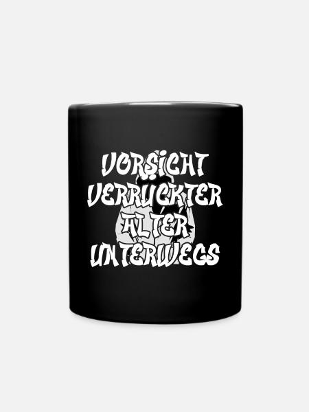 Attention aux vieux fous sur la route - Mug uni - noir